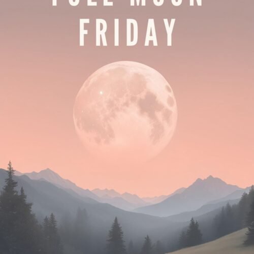 Full Moon Friday Blog Cover Art with a full moon over a landscape.