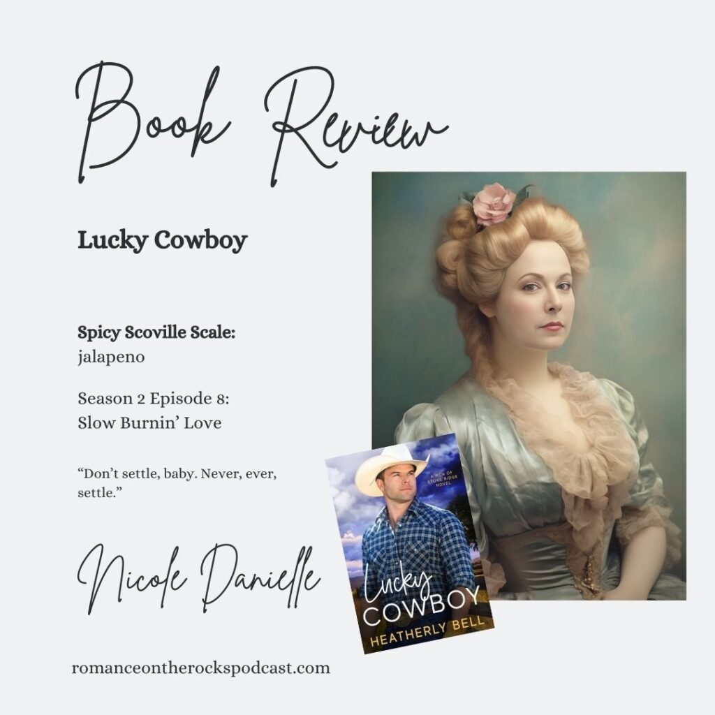 blog cover art for book review of lucky cowboy