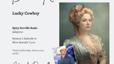 blog cover art for book review of lucky cowboy