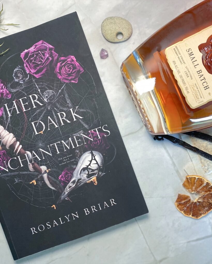 Her Dark Enchantments paired with cocktail ingredients