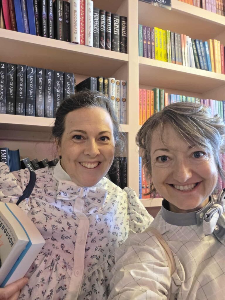 Nicole and Meghan inside a bookstore